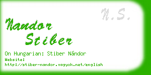 nandor stiber business card